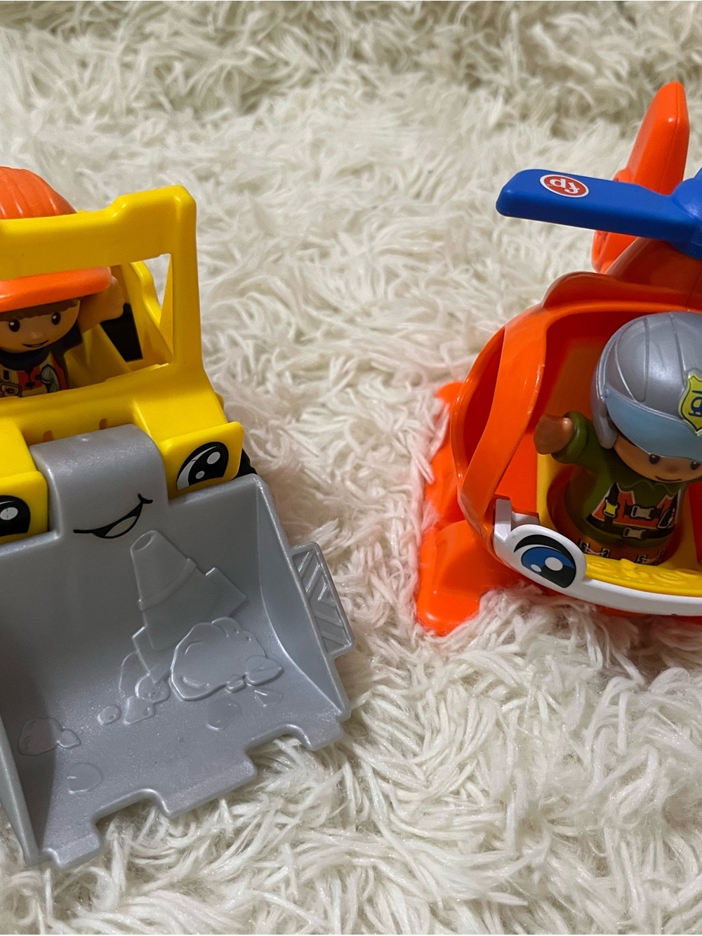 Fisher-Price Orange and Yellow Construction & Rescue Toy Vehicles - Set of 2